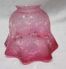 2 Cranberry Glass Lamp Shades with 2 1/4" Fitter & mini hurricane Lamp w/Chimney — photo 6