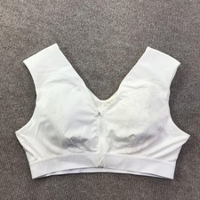 Tommie Copper Sports Bra Womens 2XL White Zip Front Copper Znergy Support V Neck