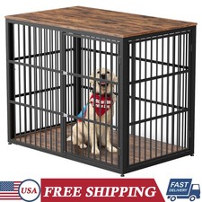 47Inch Large Dog Crate Furniture with 3 Lockable Doors 3 in 1 Dog Cage Pet House