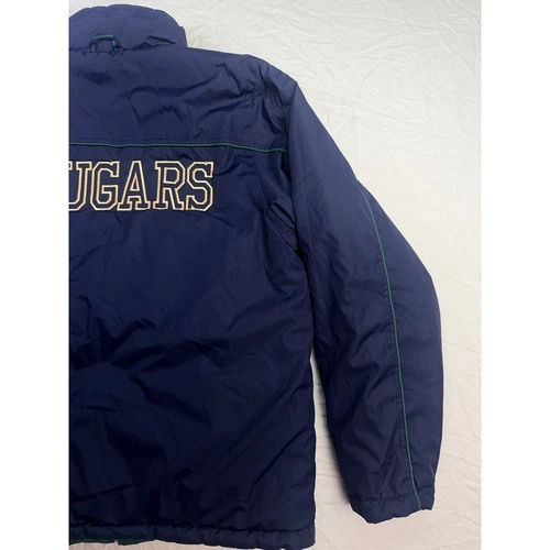 Devon & Jones Reversible Puffer Jacket Mens Medium Navy Green Cougars SF Logo EX image 7