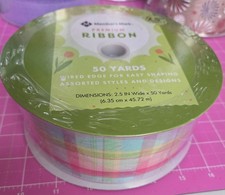 Member's Mark Premium Wired Ribbon 50 Yards, 2.5in Width Pastels