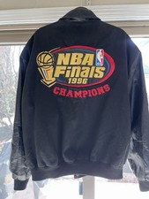 Jeff Hamilton Chicago Bulls Jacket 1996 Championship Hand Made In USA Sz L VTG