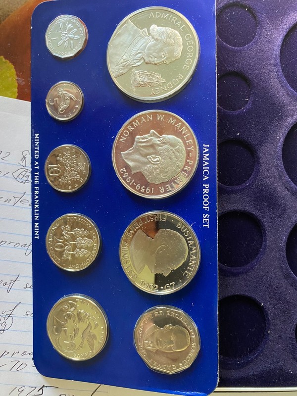  JAMAICA PROOF 9 coin set 1977 1.85 oz SILVER