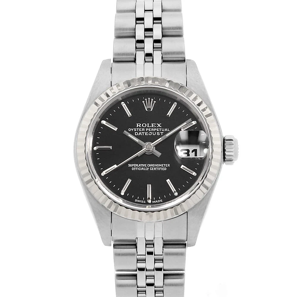 Rolex — ROLEX Datejust 79174 black bar F Number second hand Women