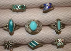 Vintage STERLING SILVER 16 Gram 8 Ring LOT Some SOUTHWESTERN STYLE !