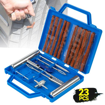 #ad #ad 23pc Tire Repair Kit DIY Flat Tire Repair Car Truck Motorcycle Home Plug Fix $12.98