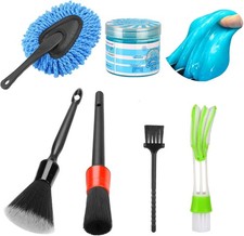 Luscinum Car Interior Duster Detailing Cleaning Gel Brushes Kit, Soft Dust Detai