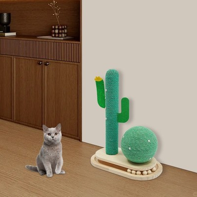 Road Cat Scratching Post Cactus Cat Scratcher Kitten Condo Tower House Bed