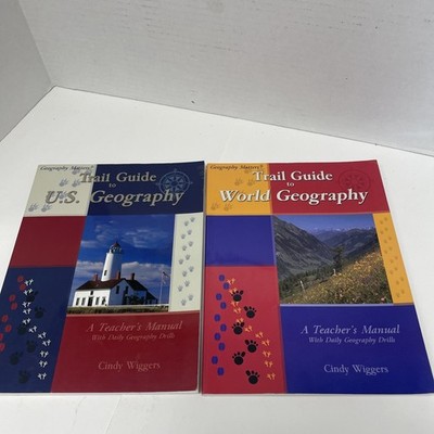 Lot of 2 - Trail Guide to World Geography and US Geography by Cindy Wiggers