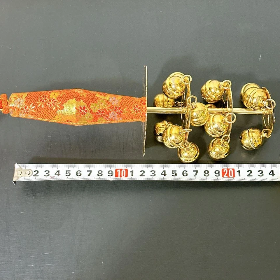 Japanese Antique Kagura Bell Sacred Shinto Shrine Maiden Prayer Ritual Treasure - Image 3 of 4