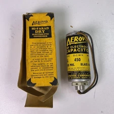 VTG NOS NIB Aerovox HI-Farad Electrolytic GLS Can Capacitor 450V 8uF w Box U.S