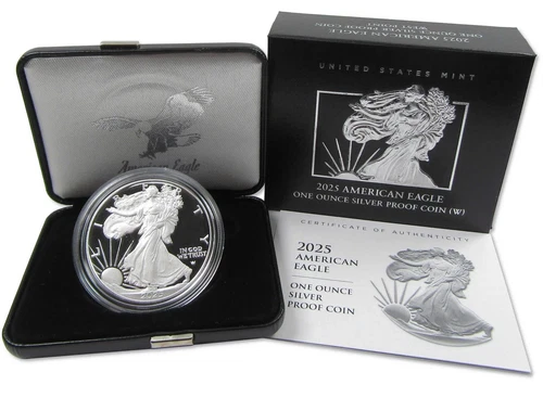 2025 W American Silver Eagle Choice Proof Bullion $1 Coin OGP COA