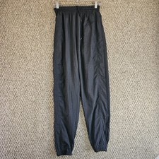 Reebok Nylon pants Womens Small  Waist 26-28  Elastic  Drawstring Waist Black