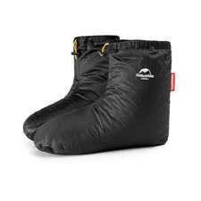 Naturehike Ultralight Winter Duck Down Booties, Camping Warm & Cozy Large Black
