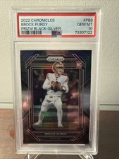 2022 Chronicles Brock Purdy Prizm Black-Silver Rookie Card #PB8. rookie card picture
