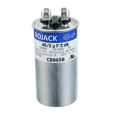 	BOJACK 45+5uF 45/5MFD ±6% 370V CBB65 Dual Run Circular Start Capacitor	