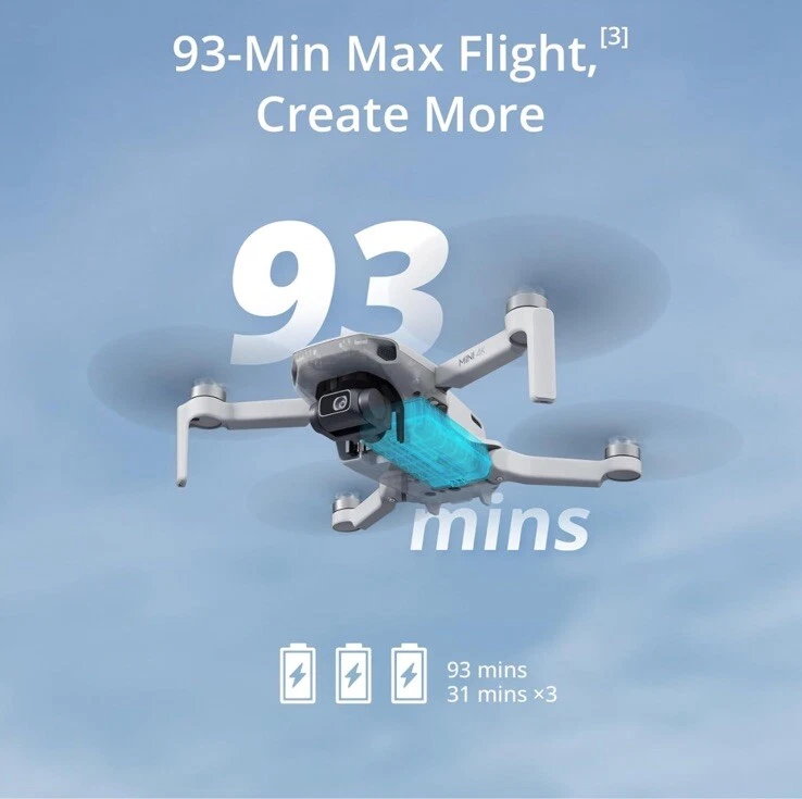 DJI Mini 4K Fly More Combo Drone 4K UHD CAMERA 93-Min Max Flight Time 10km Video - Image 3 of 4