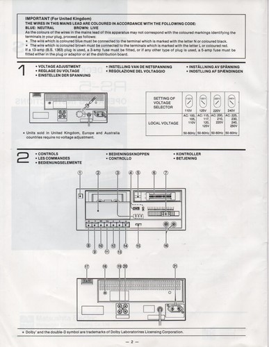 Technics RS-5 Tape Operating Instructions Manual - Picture 2 of 2