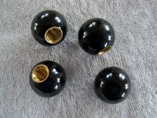 1" Black Plastic Ball Knob w/ 3/8" Threaded Insert - Joystick Head Clamping
