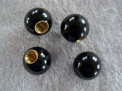 1'' Black Plastic Ball Knob w/ 3/8'' Threaded Insert - Joystick Head Clamping