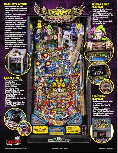 2017 STERN AEROSMITH PINBALL FLYER - Picture 2 of 2