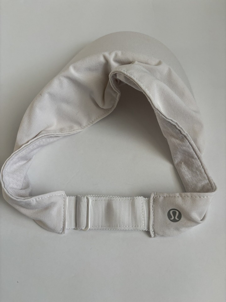 Lululemon White Adjustable Elastic Band Visor Women eBay