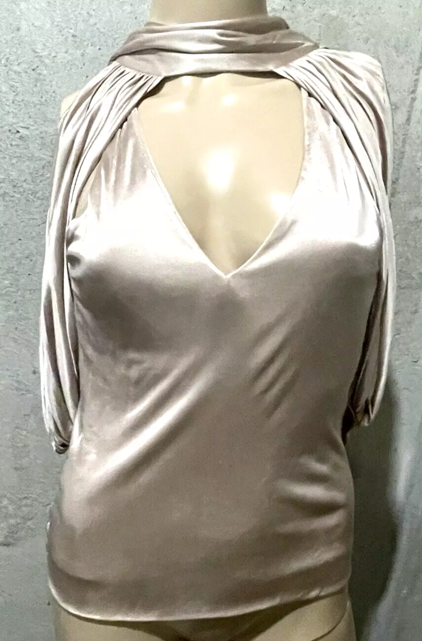 Gucci 2003 vintage par Tom Ford support découpe drapé chemisier robe top 2 4 IT 40
