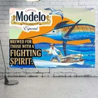 Modelo Beer Fighting Spirit Fishing Vintage Style Metal Bar Pub Sign Man Cave