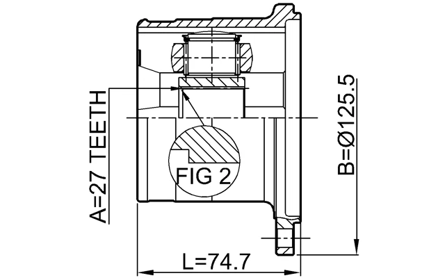 Junta interior 27X126 FEBEST 0211-WD21 OEM 39711-35F10 Foto 2 de 3