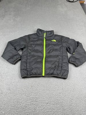 The North Face Puffer Jacket Youth S Gray Green Quilted 550 Down