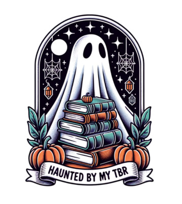 Ghost loves books heat transfer DTF ready to press