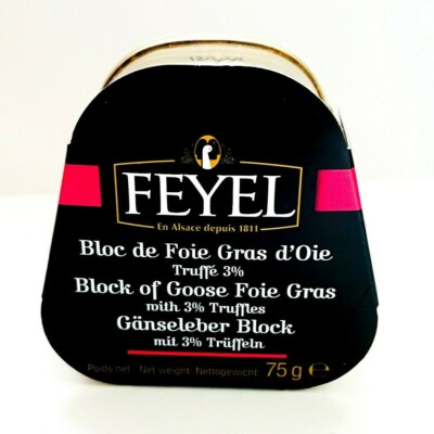 Foie Gras OIE mit echter Trüffel getrüffelter Gänseleber Bloc Feyel 150g France!