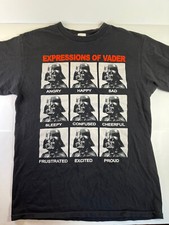 Vintage Star Wars Black Expressions Of Darth Vader T-Shirt Size Medium 40  c EUC 