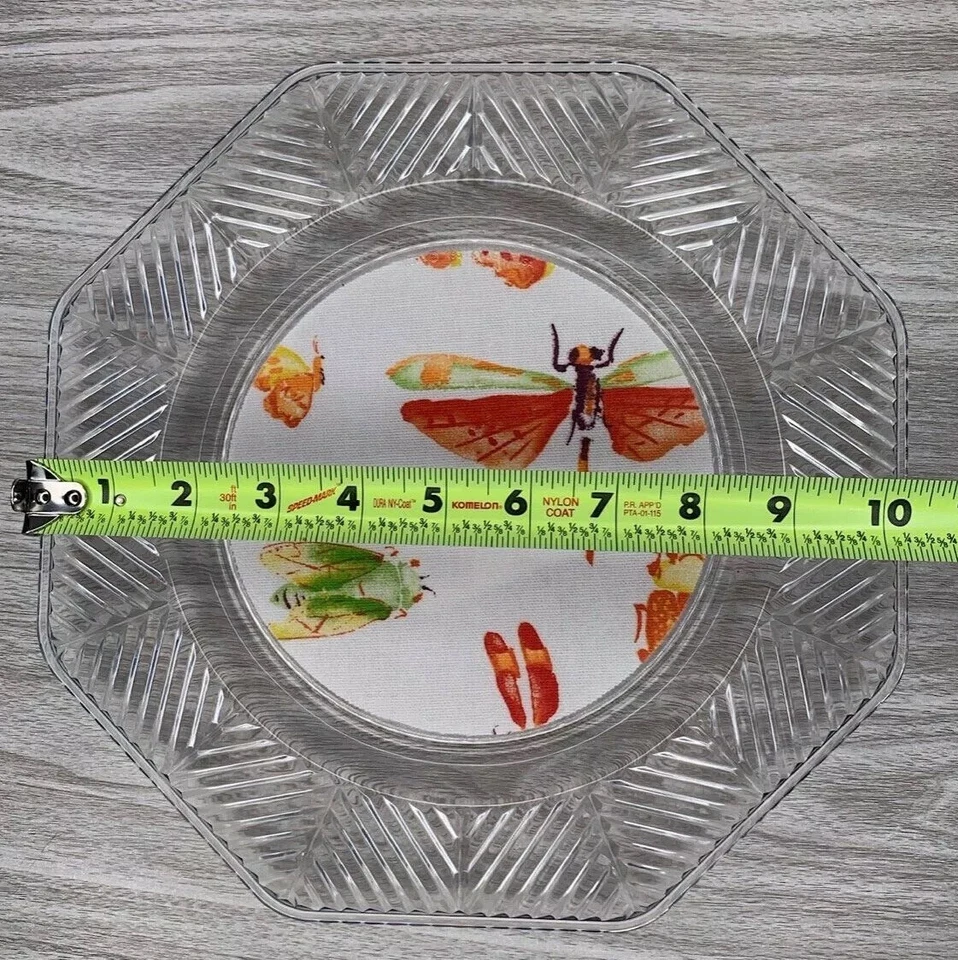 Chesapeake Gourmet Honey Bee Faux Crystal Dinner Plate Set of 8 10 inch Octagon - Image 2 of 4