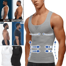 Men Slimming Body Shaper Belly Chest Compression Vest Girdle Shirt Tank Top US
