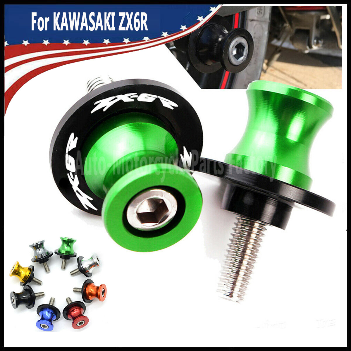 For KAWASAKI NinjaZX6R M8 12-21 Accessories Swingarm Spools Slider