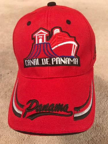 Casquette de baseball rouge broderie lettres surélevées canal de Panama taille unique réglable - Photo 1/4