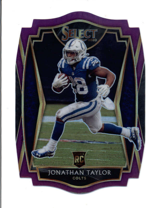 JONATHAN TAYLOR 2020 PANINI SELECT #153 DIE-CUT PURPLE PRIZM ROOKIE CARD BC1575