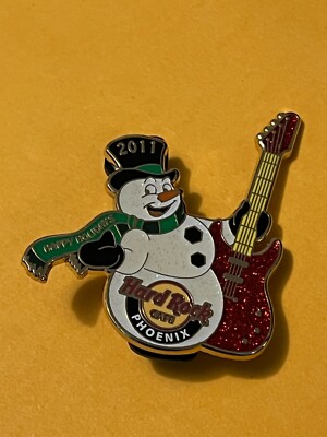 Hard Rock Cafe Phoenix 2011 Happy Holidays Christmas Snowman Pin LE