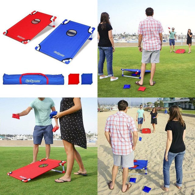 GoSports Portable PVC Framed Cornhole Toss Game Set with 8 Bean Bags