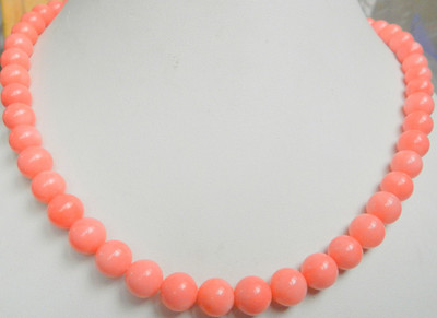 Beautiful Natural 8mm pink coral round gemstone beads Jewelry Necklace 18''