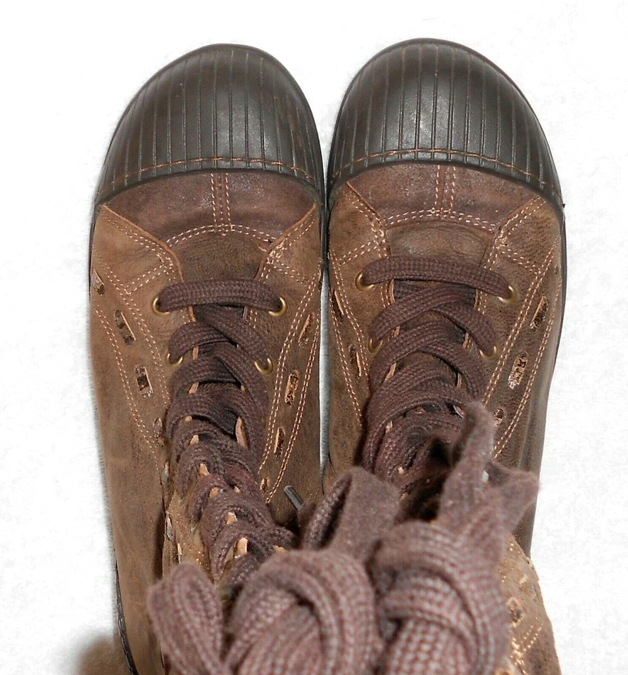 PATAUGAS bottes plates zip + laçage cuir marron P 36 TBE - Photo 4/4