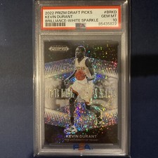 2022 Panini Prizm DP White Sparkle Kevin Durant Texas Brilliance PSA 10, Pop 1! 