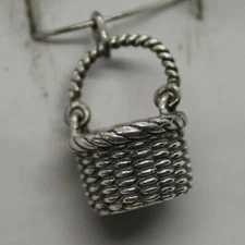Sterling Silver Movable Brown County Baskets Charm