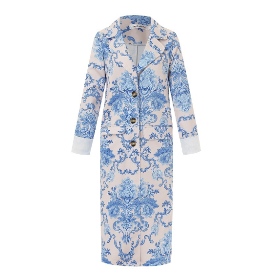 Amour Geometric Long Trench Coat – Modern Women’s Outerwear
