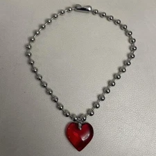 Exaggerated Beads Chain Big Love Pendant  Y2K Style 
