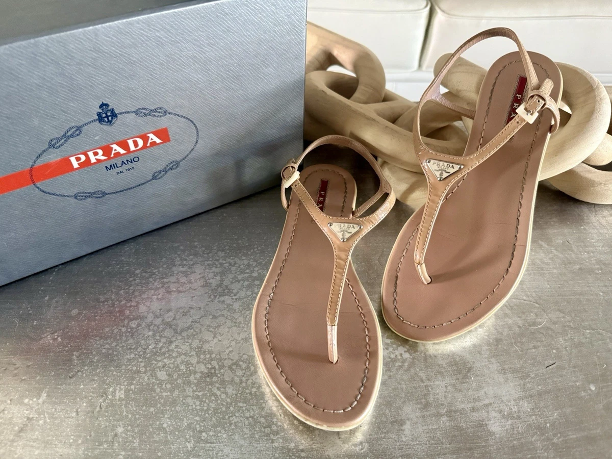 PRADA Women's Patent Leather Sandals Thong for sale | eBay
