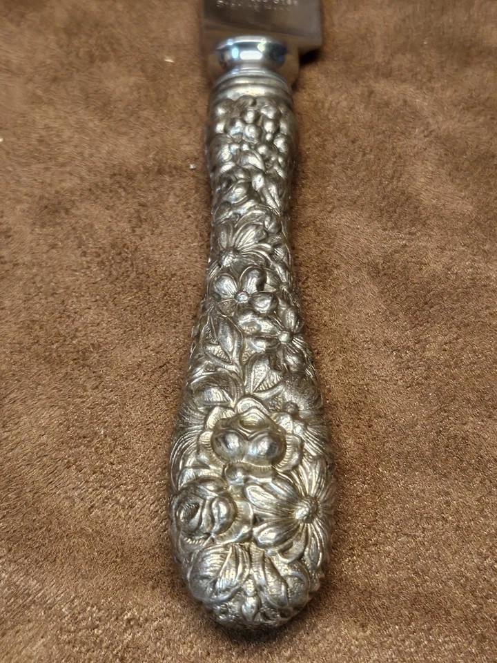 CUCHILLO ESTERLINA, 9", Stieff, PATRÓN ROSA, sin monograma Foto 3 de 4