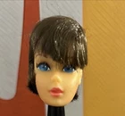 Vintage Barbie Doll Brunette Hair Fair 1960s Mattel Japan MOD, HEAD ONLY MINTY