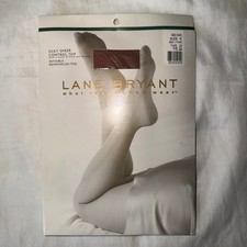 NOS Women's Size E Lane Bryant Beige Control Top Reinforced Toe Pantyhose USA